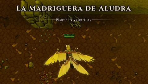 Cartel de zona al entrar a La Madriguera de Aludra, captura real del juego